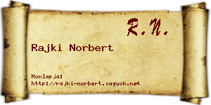 Rajki Norbert névjegykártya